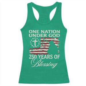 250th Anniversary USA Racerback Tank Top One Nation Under God 250 Years Of Blessing TS14 Irish Green Print Your Wear