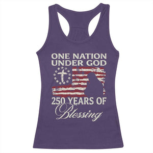 250th Anniversary USA Racerback Tank Top One Nation Under God 250 Years Of Blessing TS14 Purple Print Your Wear