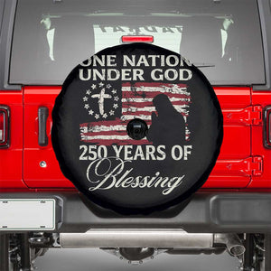 250th Anniversary USA Spare Tire Cover One Nation Under God 250 Years Of Blessing TS14 Black Print Your Wear