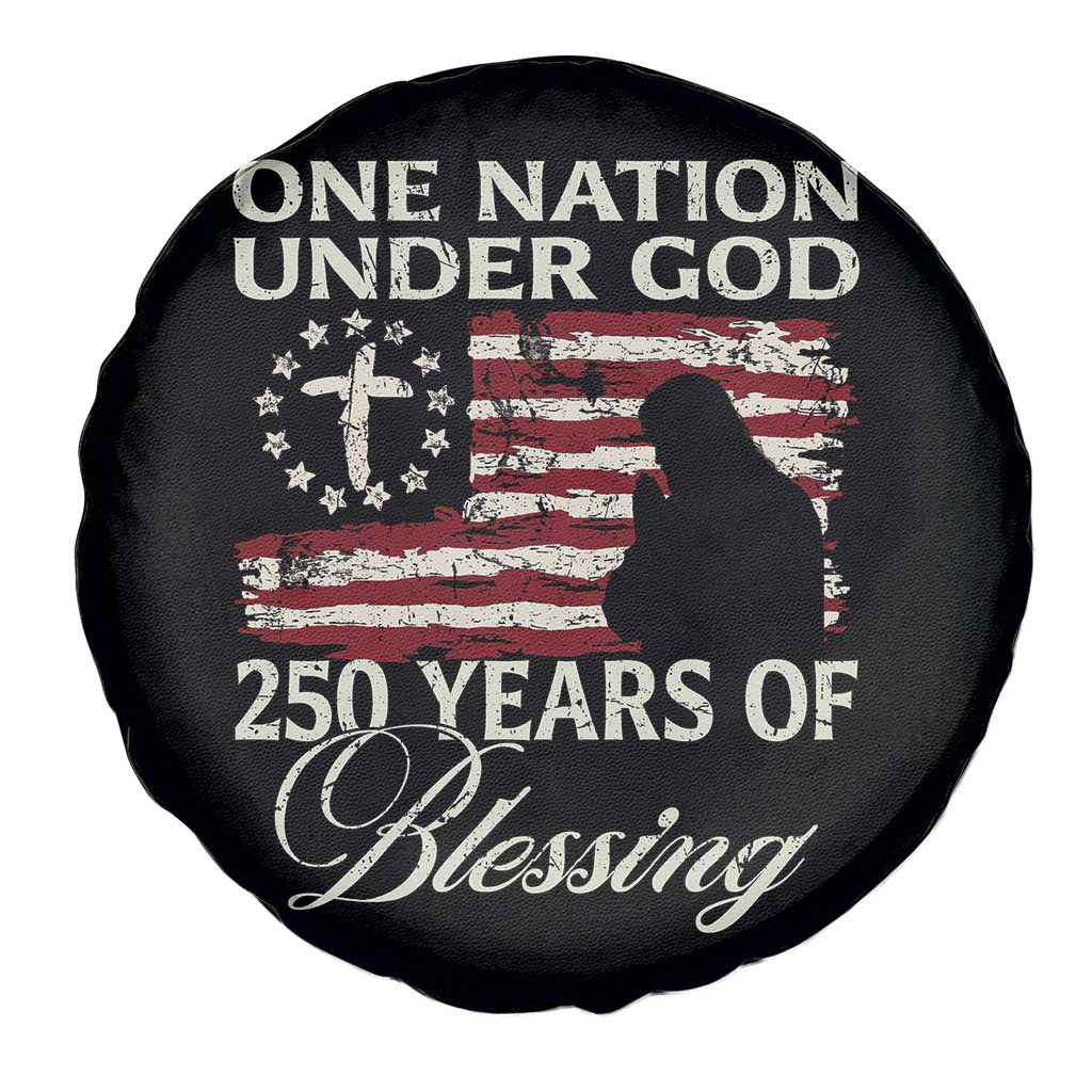 250th Anniversary USA Spare Tire Cover One Nation Under God 250 Years Of Blessing TS14 Print Your Wear