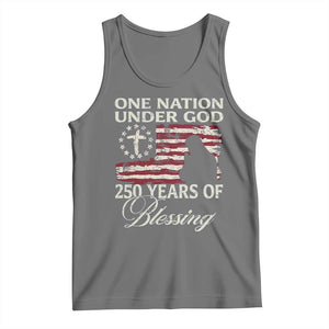 250th Anniversary USA Tank Top One Nation Under God 250 Years Of Blessing TS14 Black Heather Print Your Wear