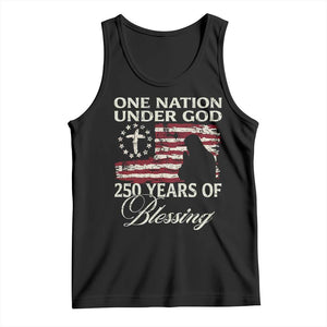 250th Anniversary USA Tank Top One Nation Under God 250 Years Of Blessing TS14 Black Print Your Wear