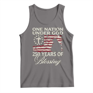 250th Anniversary USA Tank Top One Nation Under God 250 Years Of Blessing TS14 Deep Heather Print Your Wear