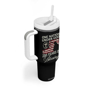 250th Anniversary USA Tumbler With Handle One Nation Under God 250 Years Of Blessing TS14 Print Your Wear