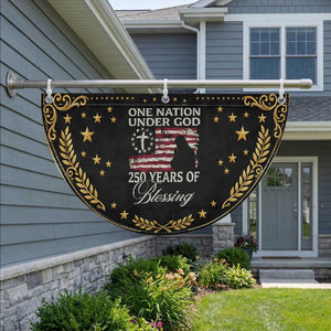 250th Anniversary USA Patriotic Fan Flag One Nation Under God 250 Years Of Blessing