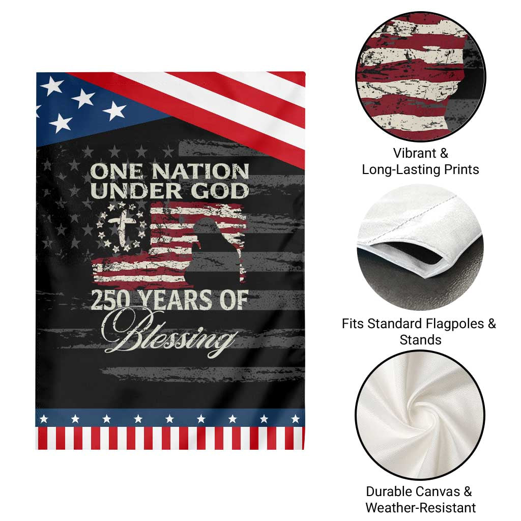250th Anniversary USA Patriotic Garden Flag One Nation Under God 250 Years Of Blessing TS14 Print Your Wear