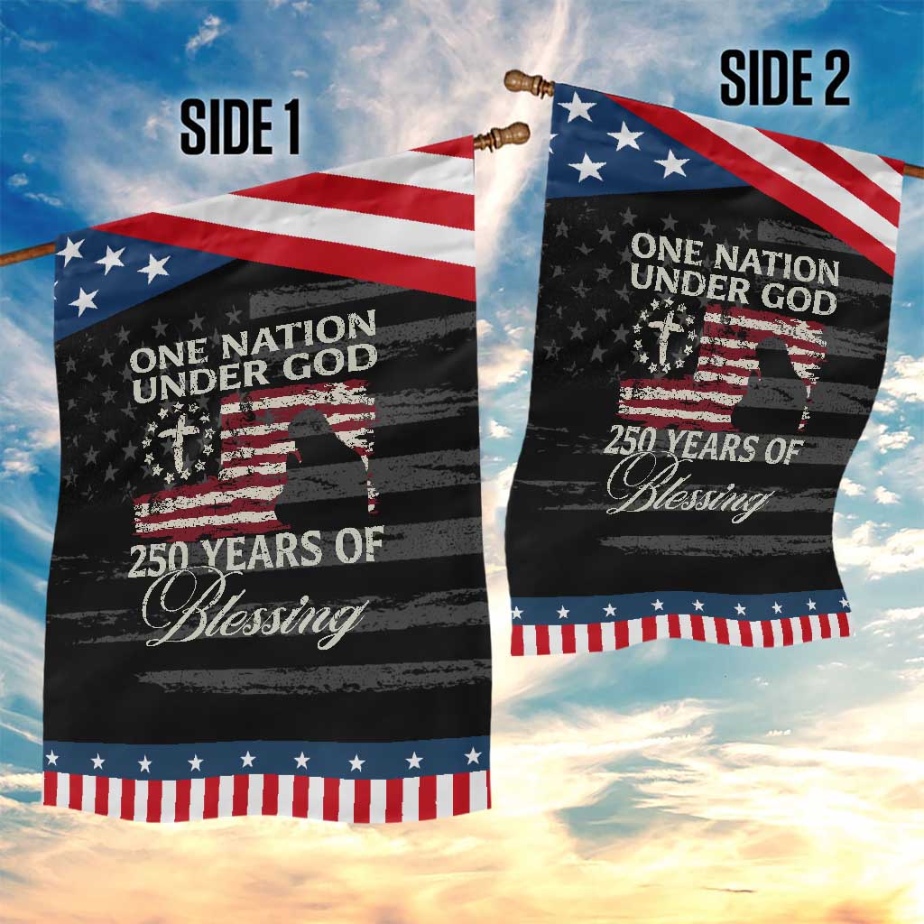 250th Anniversary USA Patriotic Garden Flag One Nation Under God 250 Years Of Blessing TS14 Print Your Wear