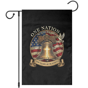 One Nation Under God 250 Years Of Blessing Garden Flag Christian Cross Bald Eagle 4th of July TS14 Black Print Your Wear