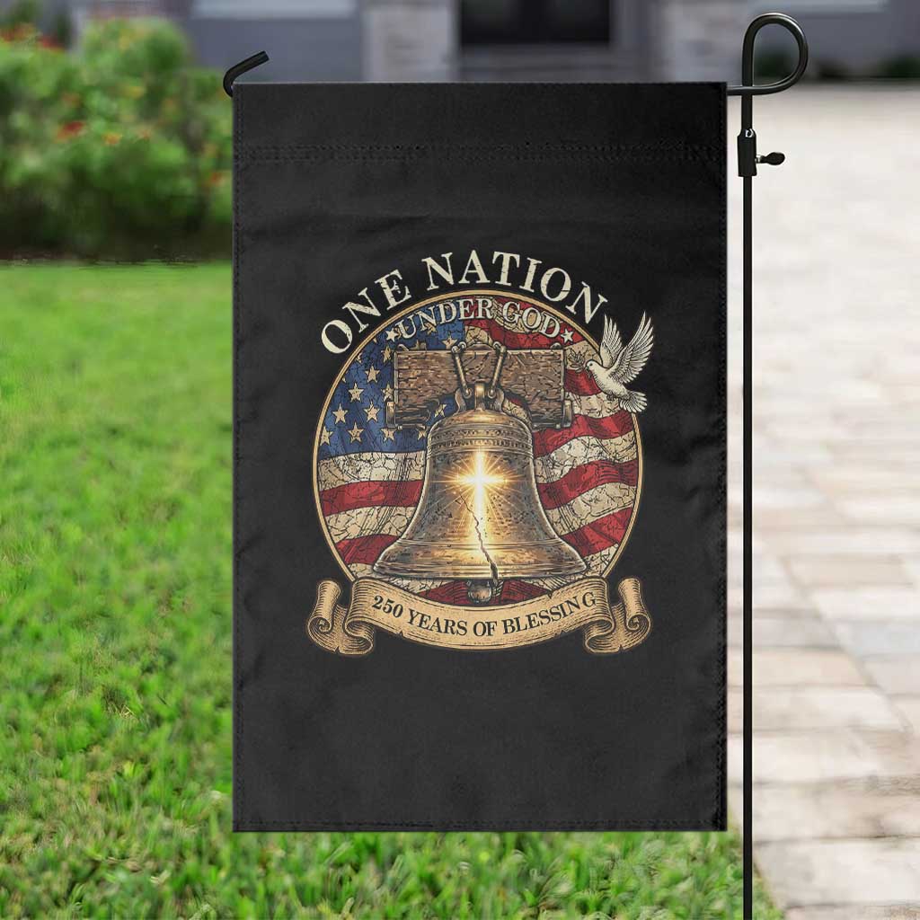 One Nation Under God 250 Years Of Blessing Garden Flag Christian Cross Bald Eagle 4th of July TS14 Print Your Wear