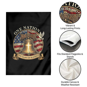 One Nation Under God 250 Years Of Blessing Garden Flag Christian Cross Bald Eagle 4th of July TS14 Print Your Wear