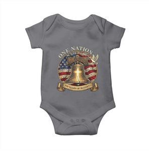 One Nation Under God 250 Years Of Blessing Baby Onesie Christian Cross Bald Eagle 4th of July TS14 Charcoal Print Your Wear