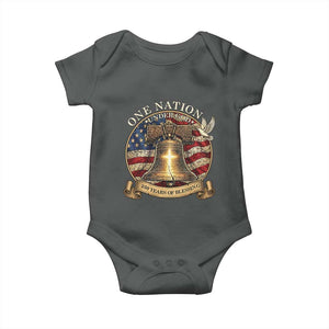One Nation Under God 250 Years Of Blessing Baby Onesie Christian Cross Bald Eagle 4th of July TS14 Dark Heather Print Your Wear