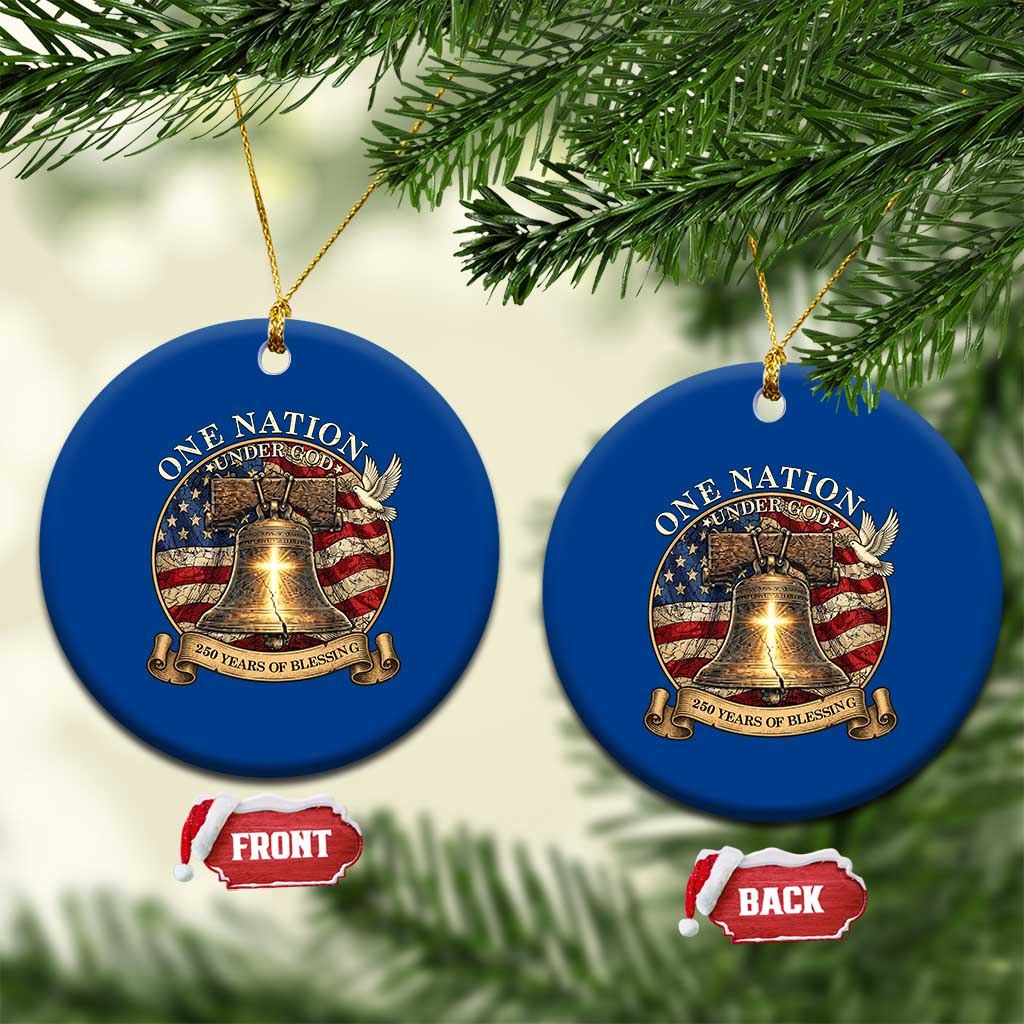 One Nation Under God 250 Years Of Blessing Ceramic Ornament Christian Cross Bald Eagle 4th of July TS14 1pc Blue Print Your Wear