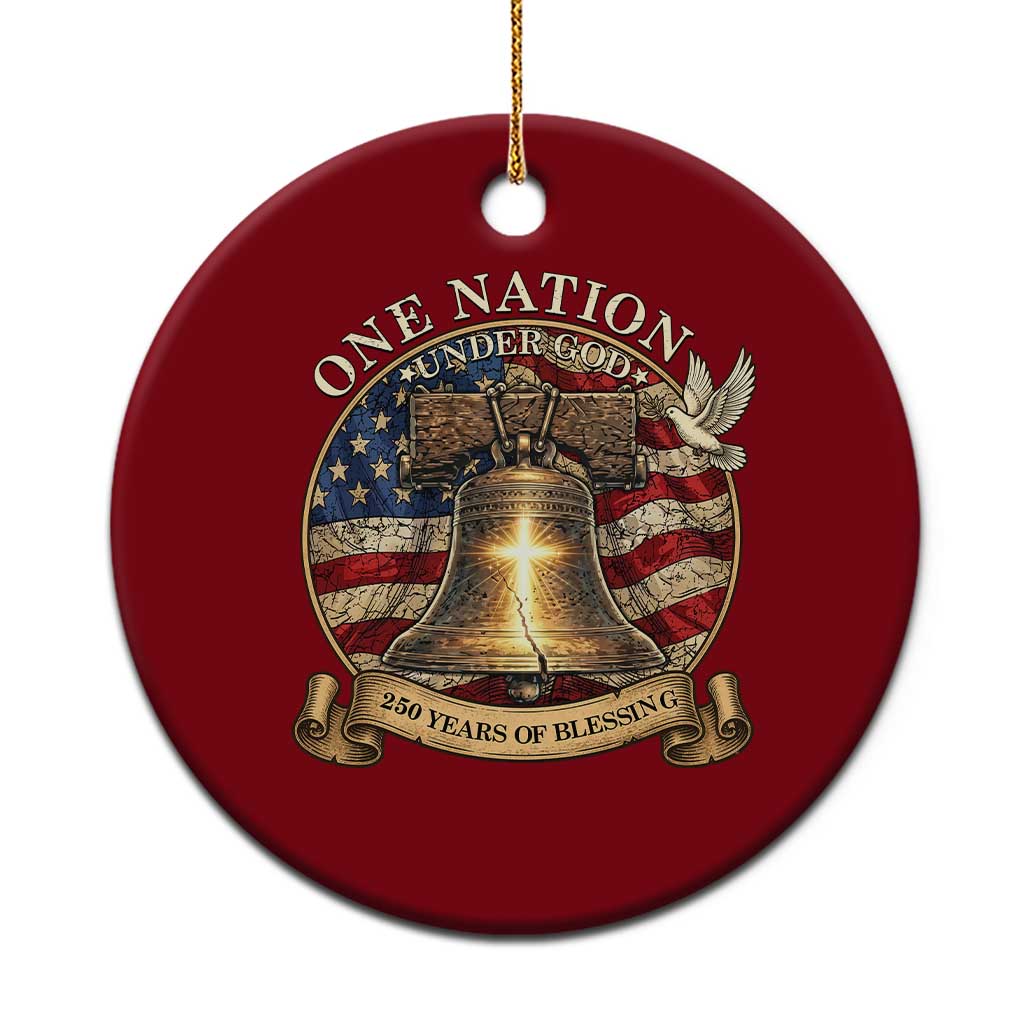 One Nation Under God 250 Years Of Blessing Ceramic Ornament Christian Cross Bald Eagle 4th of July TS14 1pc Red Print Your Wear