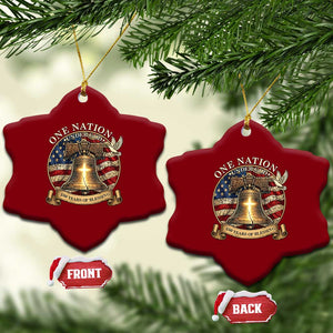 One Nation Under God 250 Years Of Blessing Ceramic Ornament Christian Cross Bald Eagle 4th of July TS14 Print Your Wear