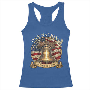 One Nation Under God 250 Years Of Blessing Racerback Tank Top Christian Cross Bald Eagle 4th of July TS14 Royal Blue Print Your Wear
