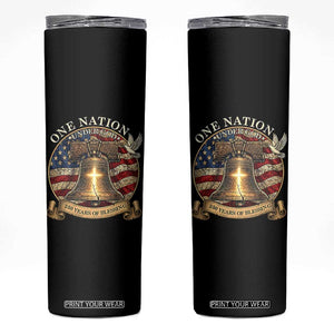 One Nation Under God 250 Years Of Blessing Skinny Tumbler Christian Cross Bald Eagle 4th of July TS14 Black Print Your Wear