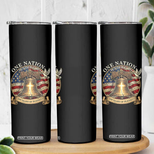 One Nation Under God 250 Years Of Blessing Skinny Tumbler Christian Cross Bald Eagle 4th of July TS14 Print Your Wear
