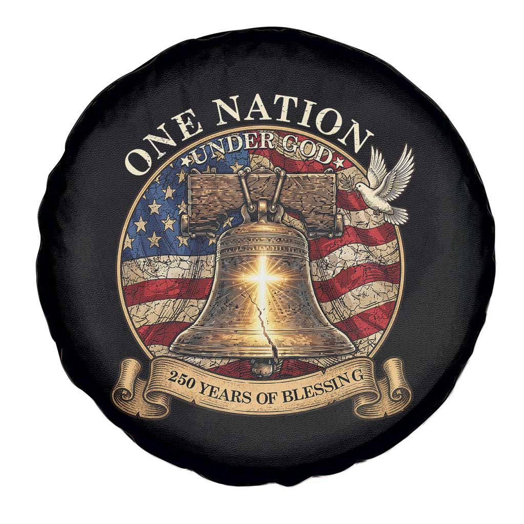One Nation Under God 250 Years Of Blessing Spare Tire Cover Christian Cross Bald Eagle 4th of July TS14 Print Your Wear