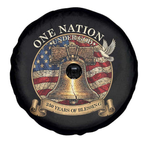 One Nation Under God 250 Years Of Blessing Spare Tire Cover Christian Cross Bald Eagle 4th of July TS14 Print Your Wear