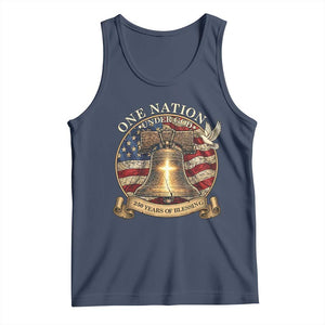 One Nation Under God 250 Years Of Blessing Tank Top Christian Cross Bald Eagle 4th of July TS14 Navy Print Your Wear
