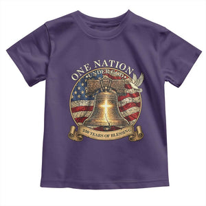One Nation Under God 250 Years Of Blessing Toddler T Shirt Christian Cross Bald Eagle 4th of July TS14 Purple Print Your Wear