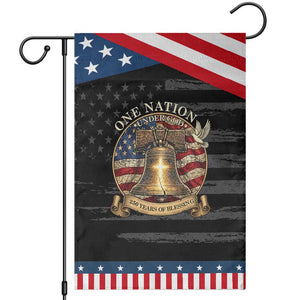 One Nation Under God 250 Years Of Blessing Patriotic Garden Flag Christian Cross Bald Eagle 4th of July TS14 Distressed Black Blue Print Your Wear