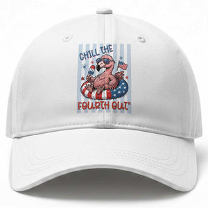 Chill The Fourth Out Baseball Cap Flamerica Flamingo 4th Of July