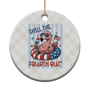 Chill The Fourth Out Ceramic Ornament Flamerica Flamingo 4th Of July
