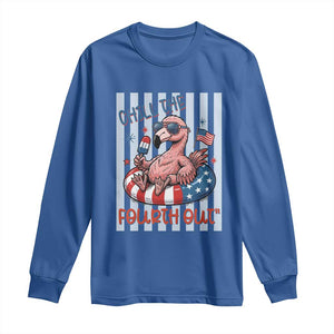 Chill The Fourth Out Long Sleeve Shirt Flamerica Flamingo 4th Of July