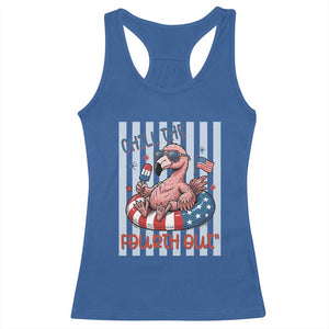 Chill The Fourth Out Racerback Tank Top Flamerica Flamingo 4th Of July