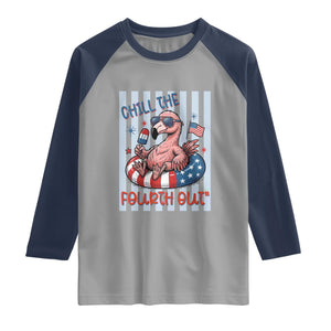 Chill The Fourth Out Raglan Shirt Flamerica Flamingo 4th Of July