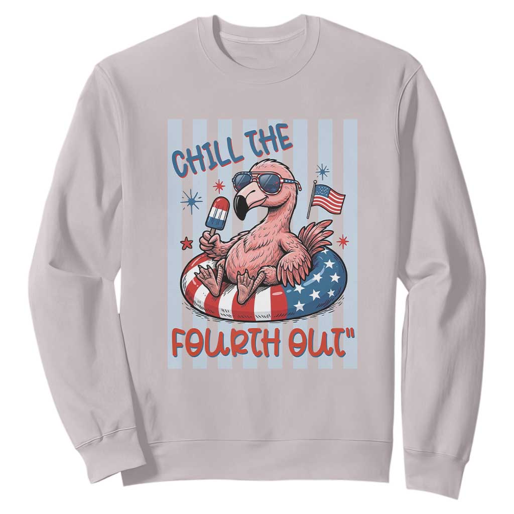 Chill The Fourth Out Sweatshirt Flamerica Flamingo 4th Of July