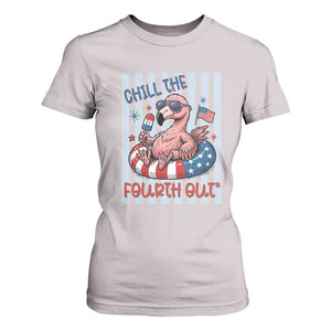 Chill The Fourth Out T Shirt For Women Flamerica Flamingo 4th Of July