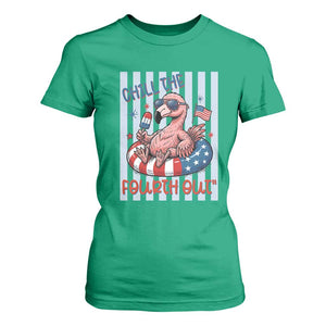 Chill The Fourth Out T Shirt For Women Flamerica Flamingo 4th Of July