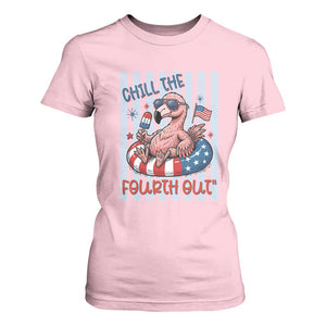 Chill The Fourth Out T Shirt For Women Flamerica Flamingo 4th Of July