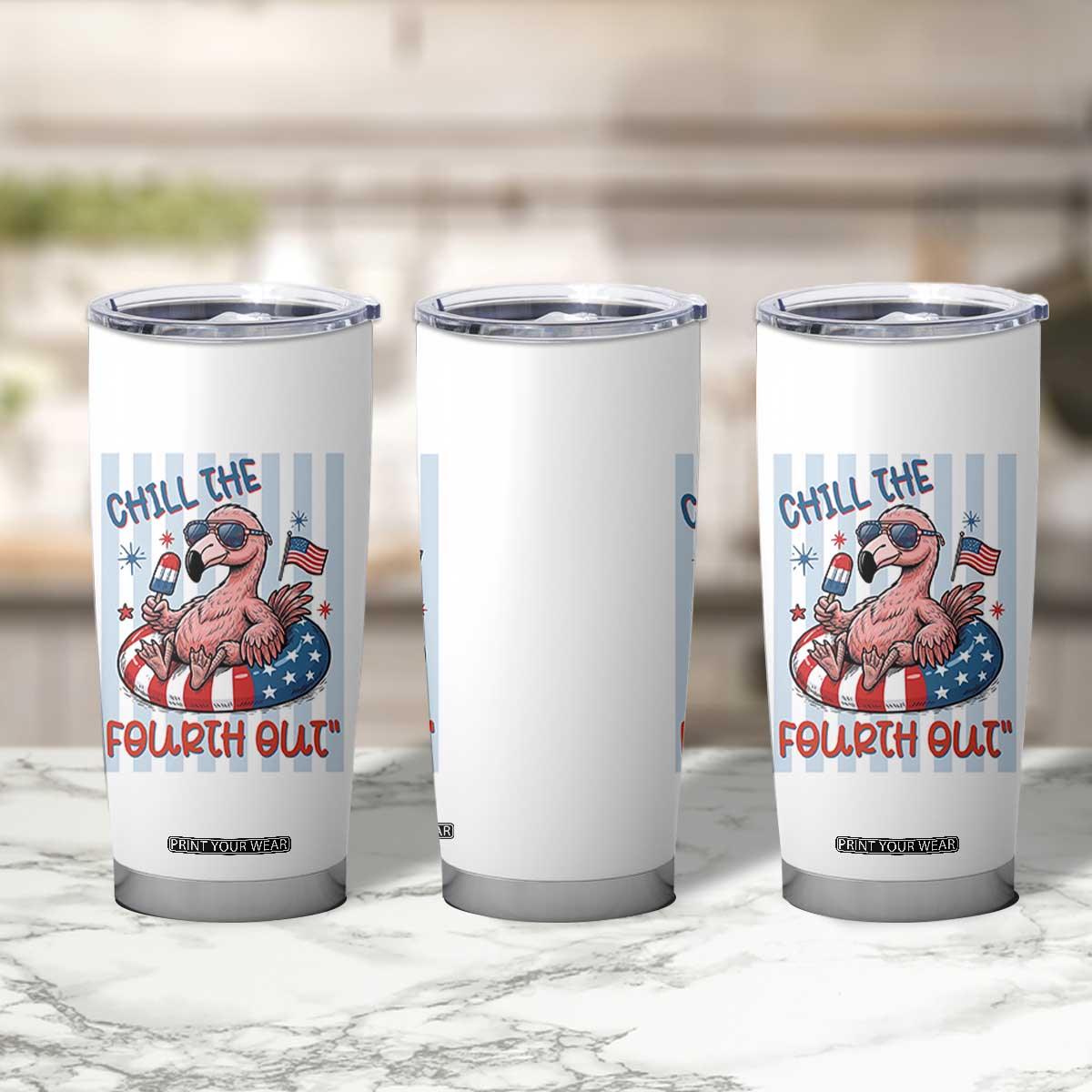 Chill The Fourth Out Tumbler Cup Flamerica Flamingo 4th Of July