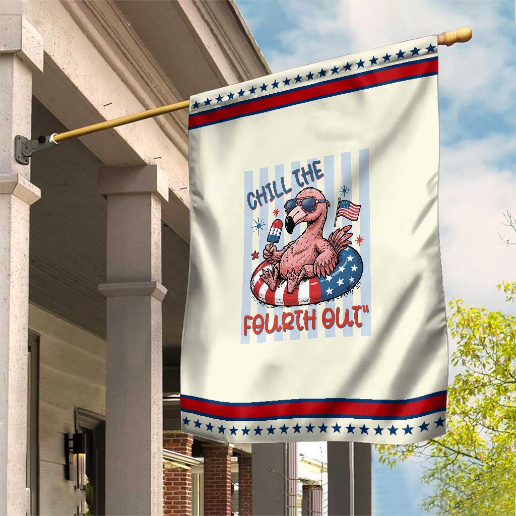 Chill The Fourth Out Patriotic Garden Flag Flamerica Flamingo 4th Of July TS14 Modern Beige Red Print Your Wear