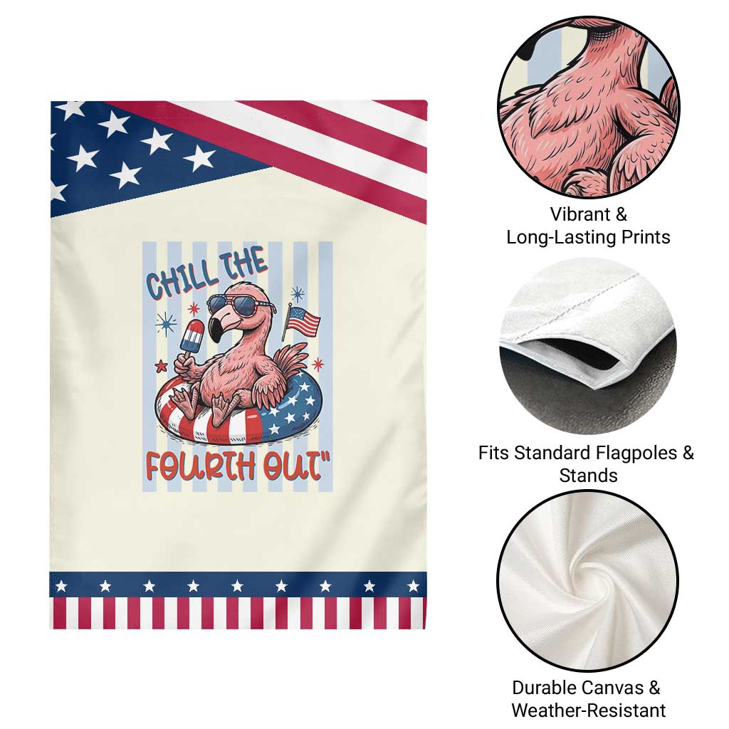 Chill The Fourth Out Patriotic Garden Flag Flamerica Flamingo 4th Of July TS14 Print Your Wear