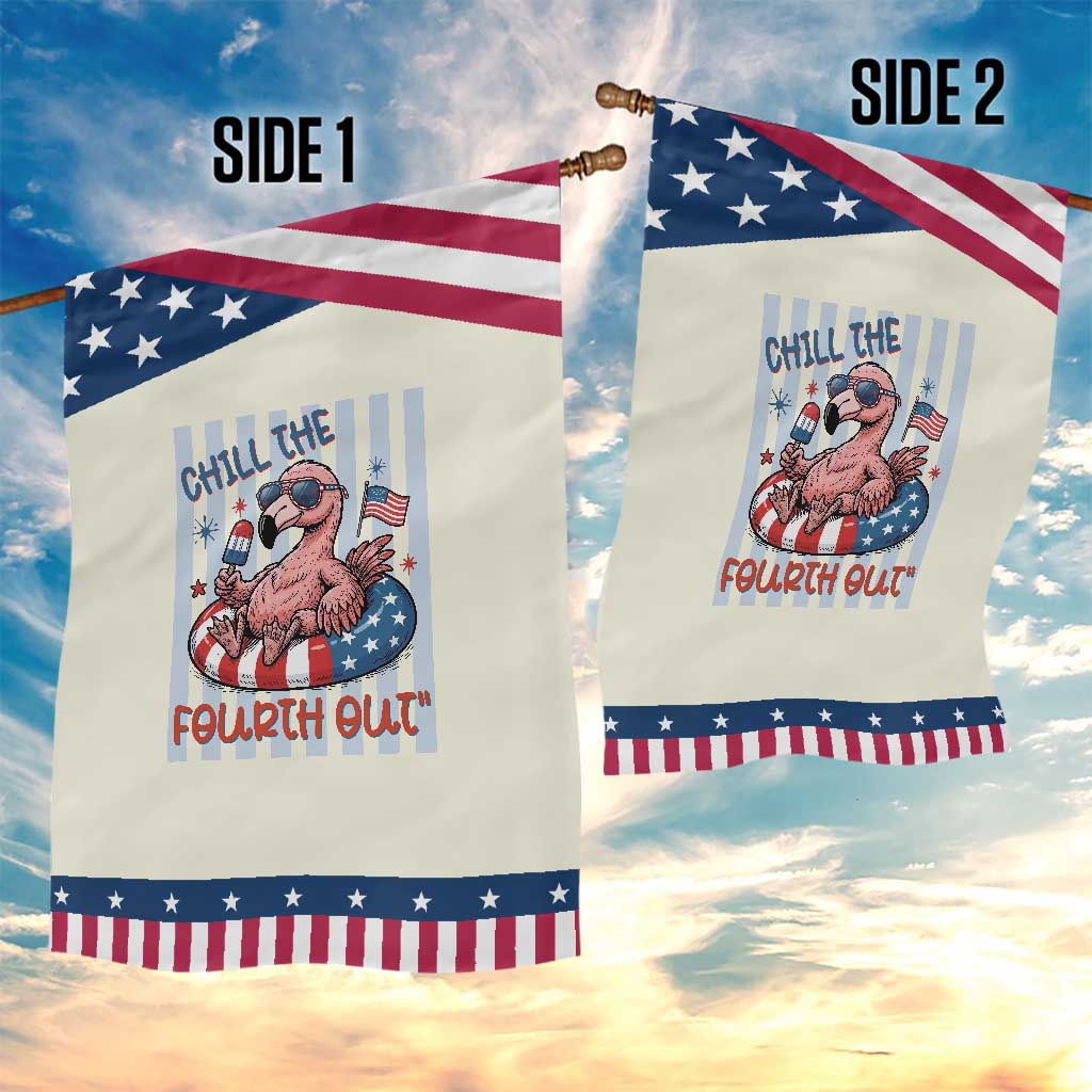 Chill The Fourth Out Patriotic Garden Flag Flamerica Flamingo 4th Of July TS14 Print Your Wear
