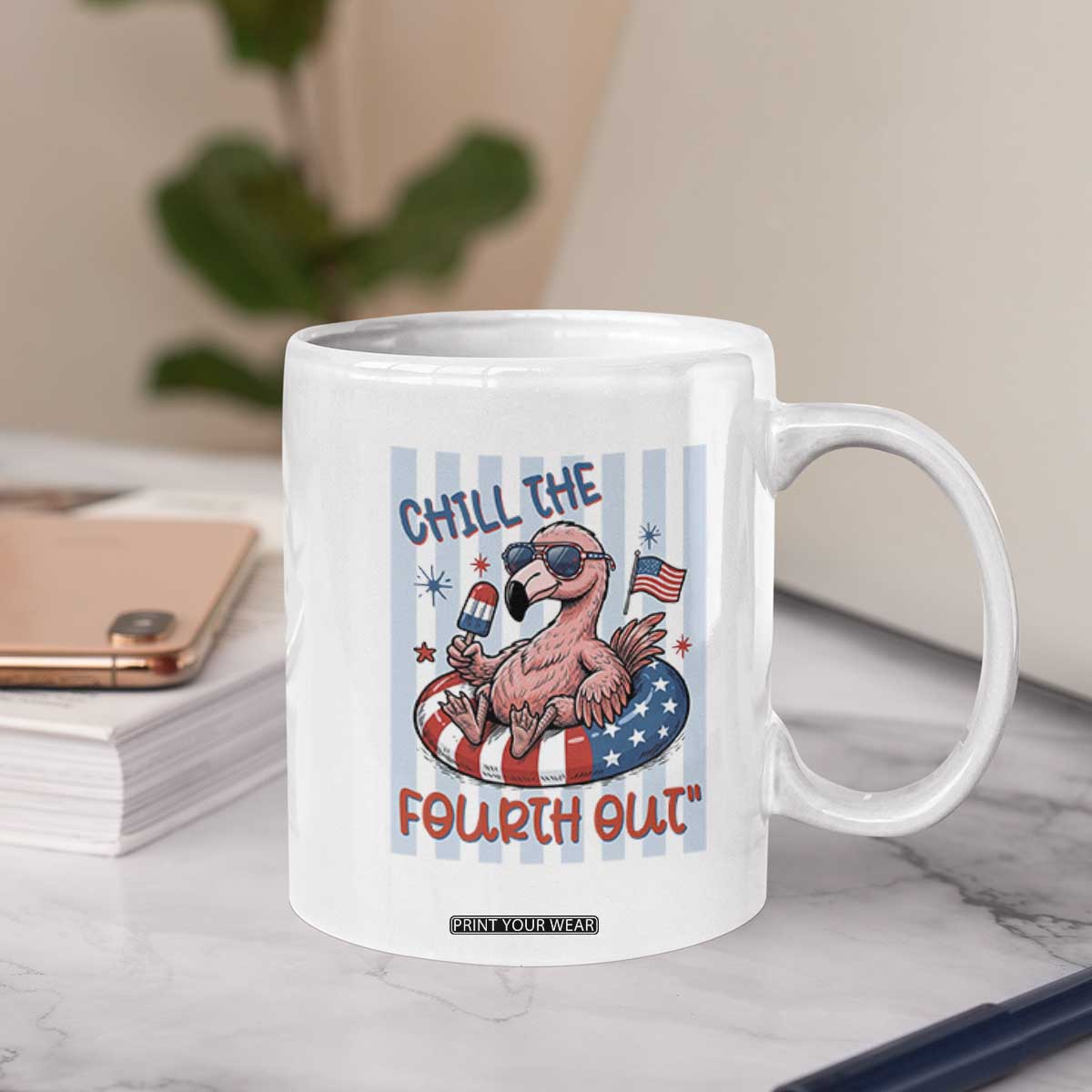 Chill The Fourth Out Coffee Mug Flamerica Flamingo 4th Of July