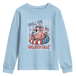 Chill The Fourth Out Youth Sweatshirt Flamerica Flamingo 4th Of July