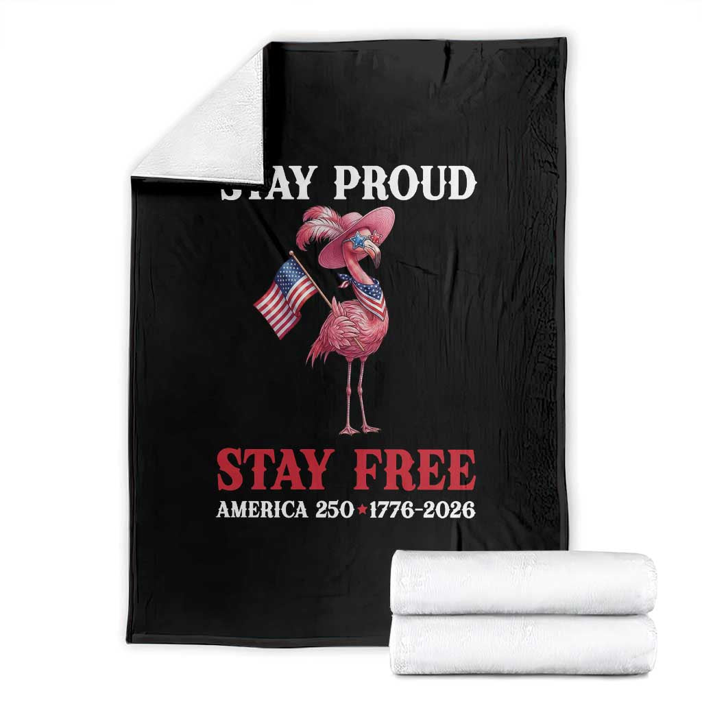 250 Years Anniversary Throw Blanket Flamingo 4Th Of July Patriotic USA Independence Flamerica