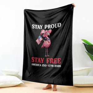 250 Years Anniversary Throw Blanket Flamingo 4Th Of July Patriotic USA Independence Flamerica