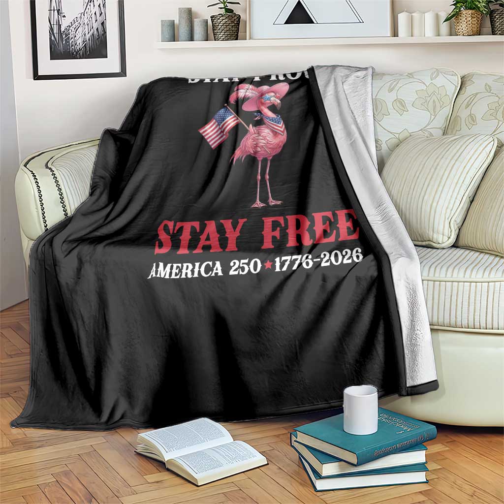 250 Years Anniversary Throw Blanket Flamingo 4Th Of July Patriotic USA Independence Flamerica