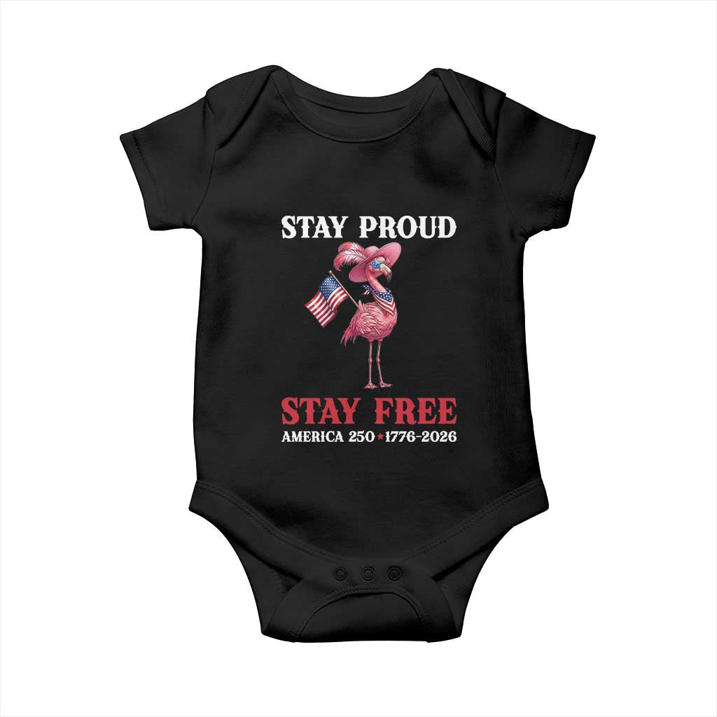 250 Years Anniversary Baby Onesie Flamingo 4Th Of July Patriotic USA Independence Flamerica TS14 Black Print Your Wear