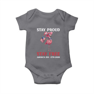 250 Years Anniversary Baby Onesie Flamingo 4Th Of July Patriotic USA Independence Flamerica