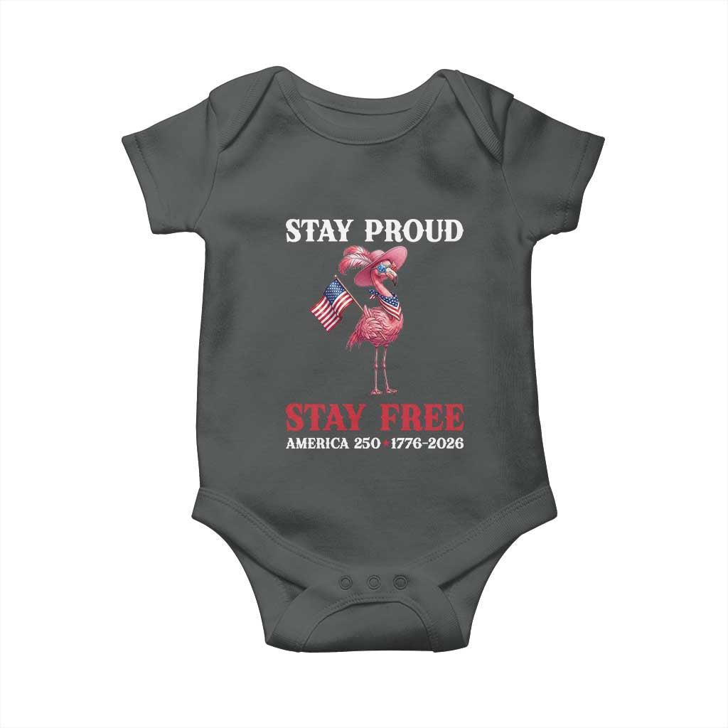 250 Years Anniversary Baby Onesie Flamingo 4Th Of July Patriotic USA Independence Flamerica