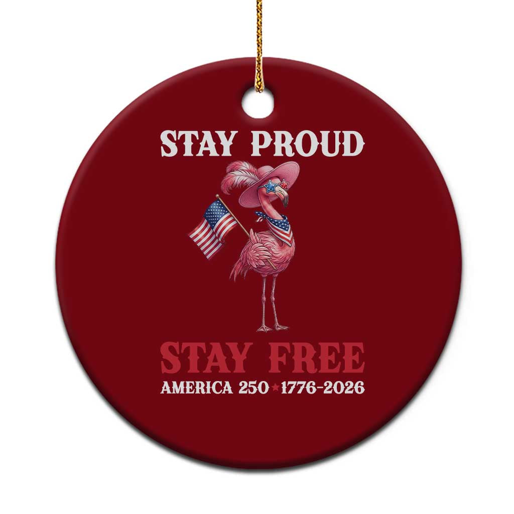 250 Years Anniversary Ceramic Ornament Flamingo 4Th Of July Patriotic USA Independence Flamerica