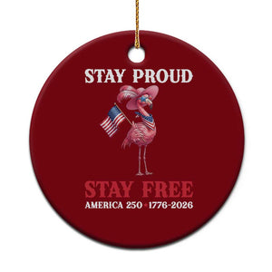 250 Years Anniversary Ceramic Ornament Flamingo 4Th Of July Patriotic USA Independence Flamerica